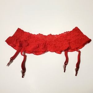 Victoria's Secret Red Lace Garter Belt